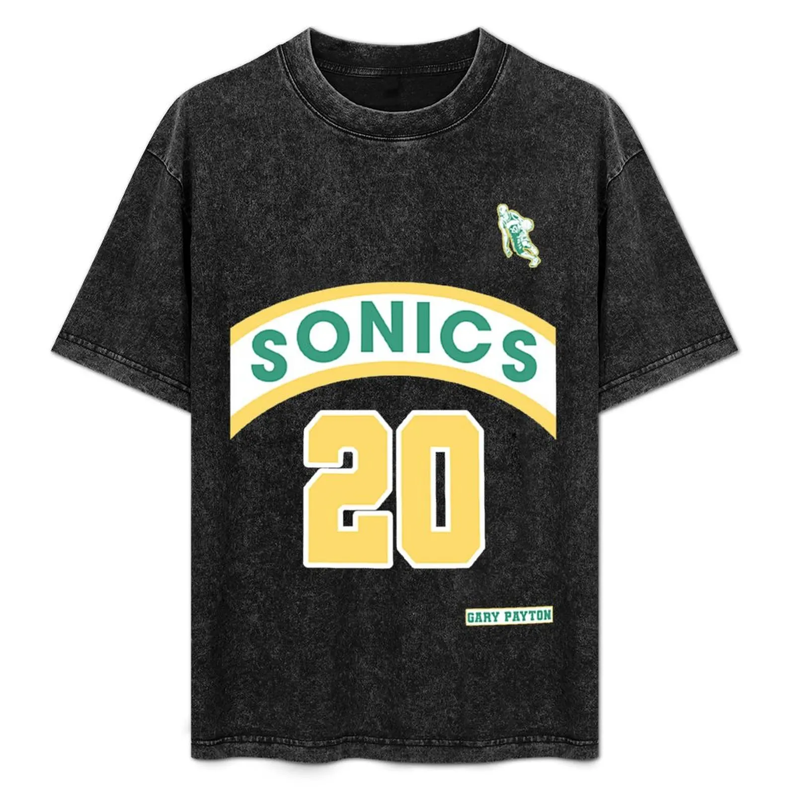 

Gary Payton Retro Supersonics Jersey 90s Style Fan Art T-Shirt Fashion Pattern Printed Tee Shirt