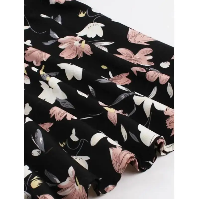 Nowy transgraniczny pasek damski z kwiatowym wzorem, ozdobny węzłem, do sportowych strojów codziennych, długość 7/8, idealny na jesień.