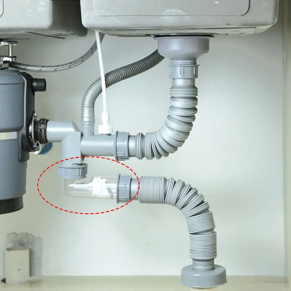 Universal Wash Basin Drainage Pipe Kit Odor Proof Curved Tube Drain Pipe Joint Downpipe Tube Pipeline Accessory Kitchen Sink