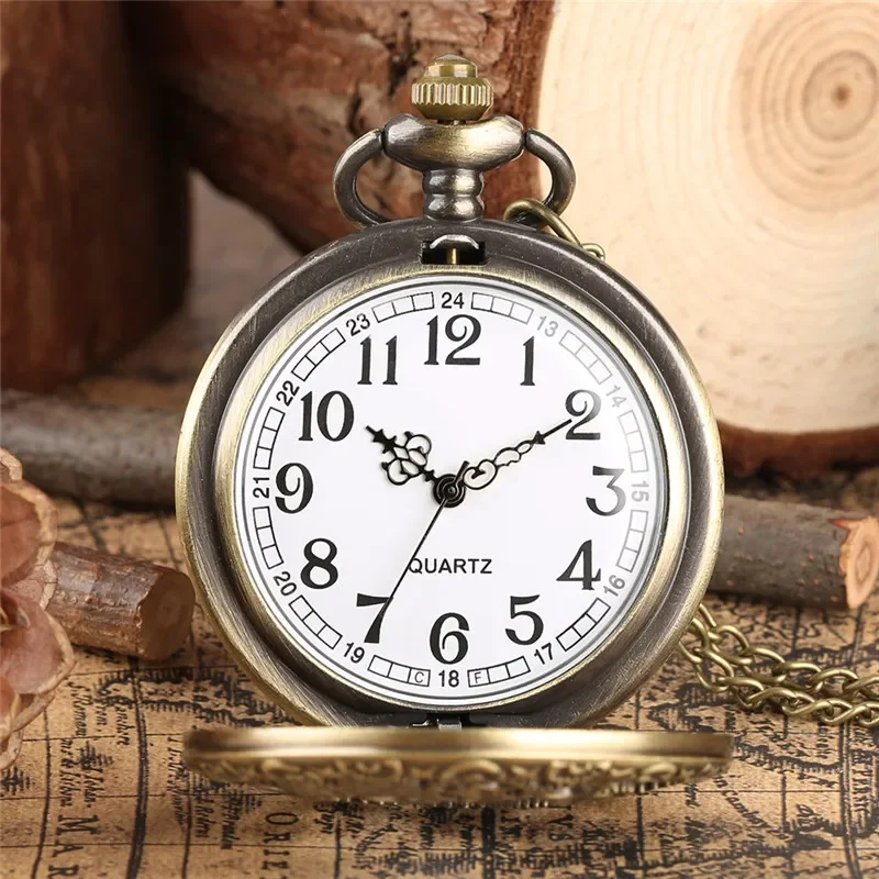 Old Fashion Pocket Watch Hollow Out Gear Wheel Cover Men Women Quartz Analog Watches Necklace Chain Collectable Timepiece