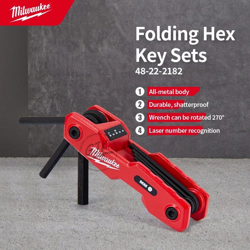 Milwaukee 48-22-2182 jeu de clés hexagonales pliantes à 8 touches accessoires d'outils à main métriques