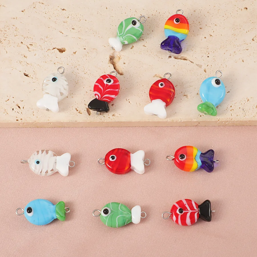 

10pcs Fashion Goldfish Charm Pendants Marine Animals for Creativity DIY Earrings Necklace Bracelet Hair Clip Jewelry Accessories