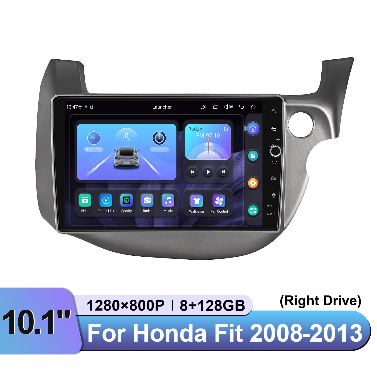 Joying 10 بوصة أندرويد 13.0 وحدة رأس راديو السيارة ل 2008 - 2013 هوندا صالح مشغل وسائط متعددة دعم CarPlay الحق محرك التوصيل و P #2