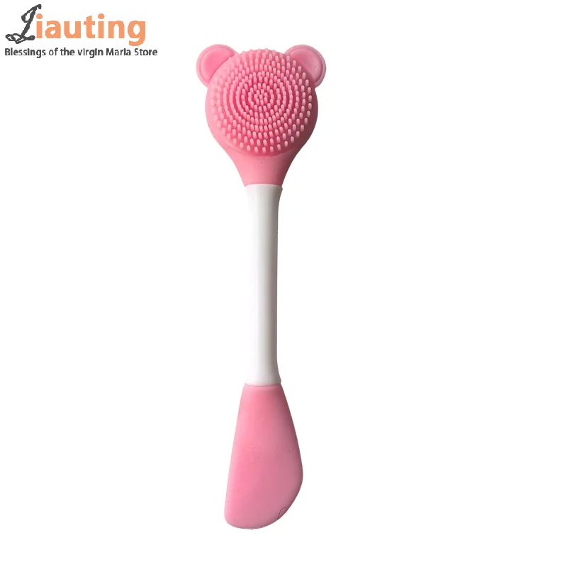 2w1 Silikonowa szczoteczka do oczyszczania twarzy i aplikacji maseczek, szpatułka do głębokiego oczyszczania, złuszczająca, do usuwania zaskórników, pielęgnacji porów i skóry twarzy
