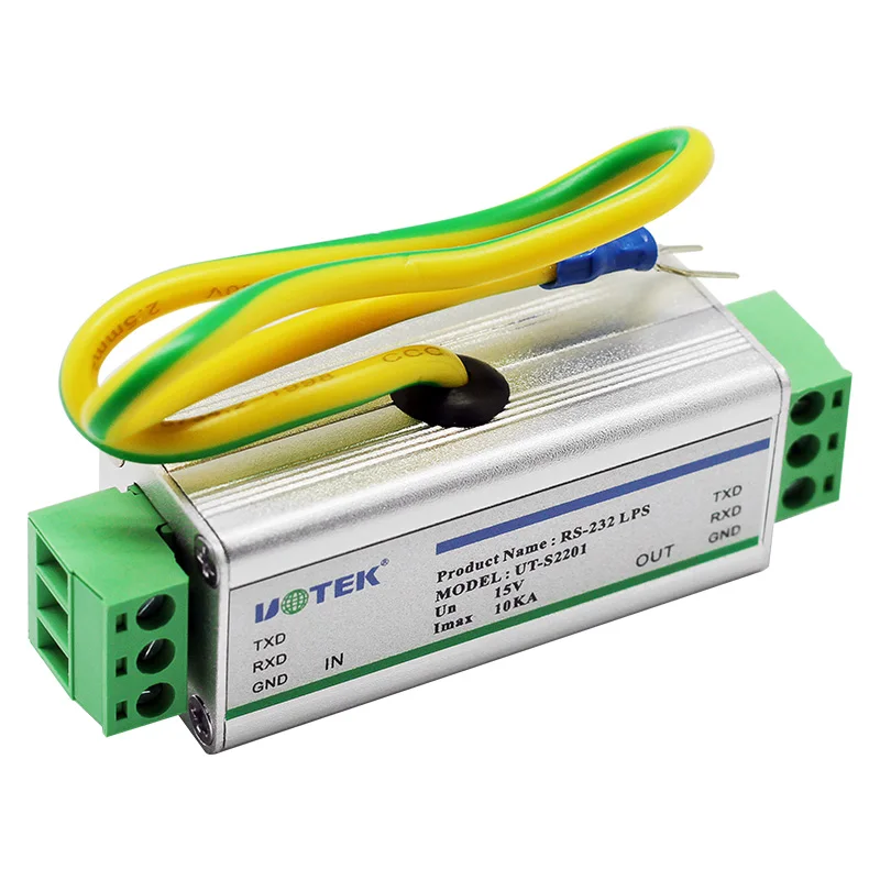UOTEK Hot Selling RS232 Surge Arrester Industrial Grade Level 4 Isolation ModuleThunder Preventer Protector Custom UT-S2201