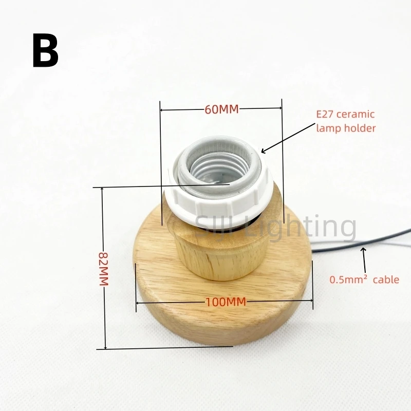Imagem -04 - Base de Madeira do Teto da Placa do Abajur Luz Pendente do Diodo Emissor de Luz Candelabro do Bulbo do Diodo Emissor de Luz Suporte da Lâmpada do Soquete E27 Diy
