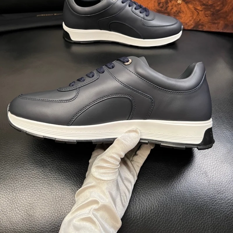 2026 new top-level craftsmanship new product synchronized with Italian cowhide patchwork fabric men's casual shoes