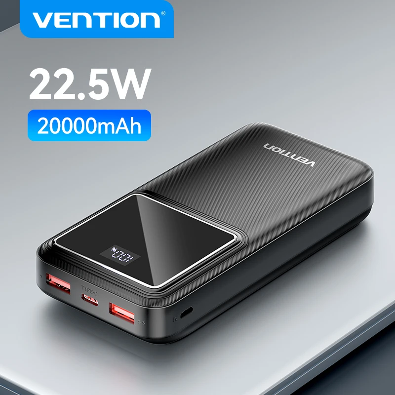 

Vention Power Bank 20000mAh with 22.5W PD Fast Charging Powerbank Portable Battery Charger For iPhone 15 14 13 12 Pro Max Xiaomi