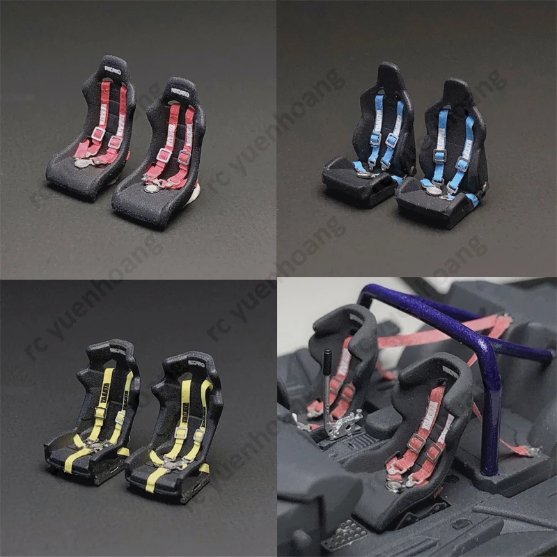1 Zestaw Montażowy Grawerowany Arkusz Pas Bezpieczeństwa Malowalny Zestaw Symulacyjnego Krzesła DIY Akcesoria Dekoracyjne Ulepszenia do Samochodu RC w Skali 1/64 Mo