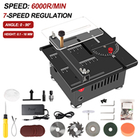 24V 100W House Mini Woodworking Table Saw Electric multi-function Precision DIY Model Cutting Machine 7 Speeds Regulation