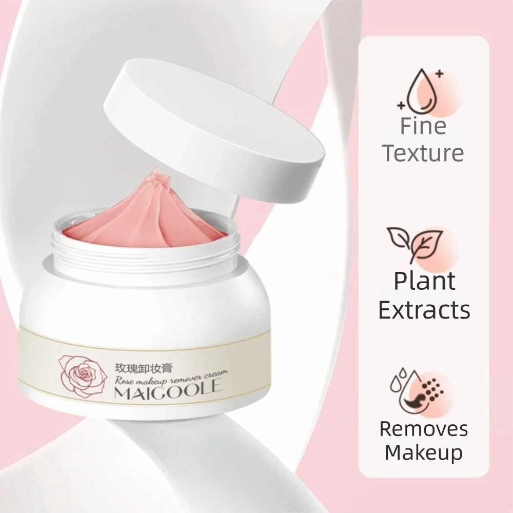 Gently Removes Rose Makeup Remover Cream No Residue Non Greasy Makeup Remover Balm Smoothing Skin Quickly Dissolves