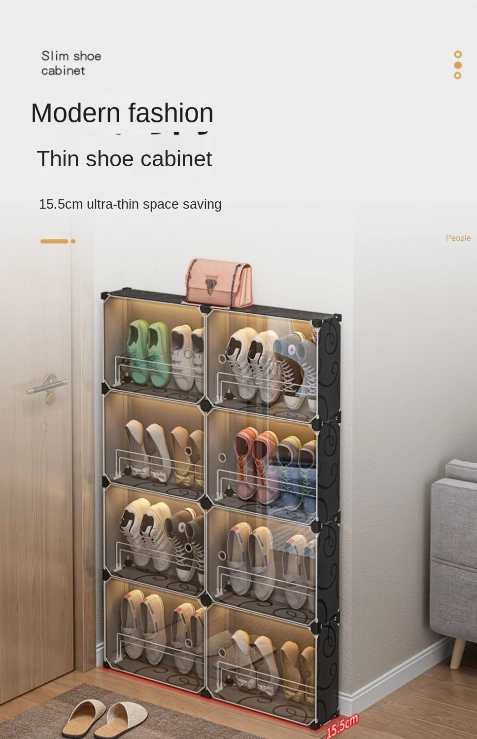 Simple And Easy Shoe Rack Folding Home Living Room Transparent Multilayer Cabinets Hallway Shelf Shoes Furniture Storage Box