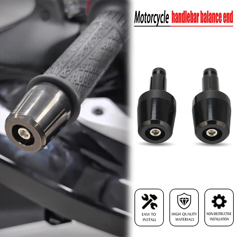 Contrappeso per Manubrio Moto in Acciaio Inox, Argento o Nero, Diametro 7/8' (22mm), per Retrofit