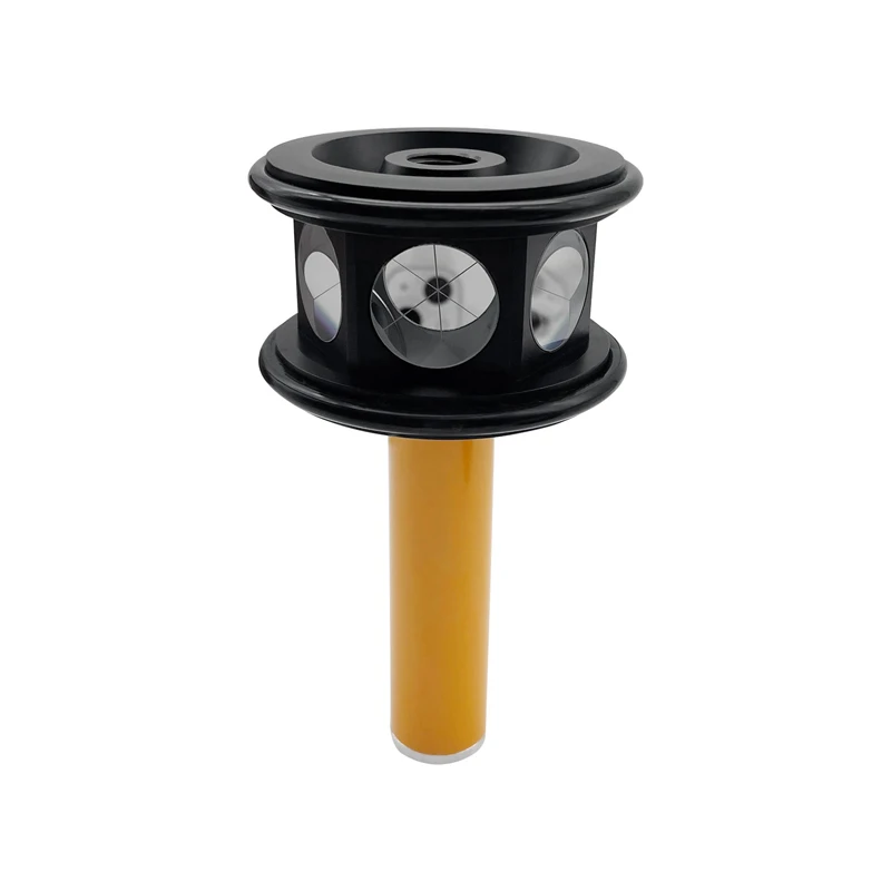 Silberne neue 0 mm versetzte 360-Grad-reflektierende Prisma für Roboter-Totalstation 6 hochpräzise silberbeschichtete mit 10 cm verlängerter Stange