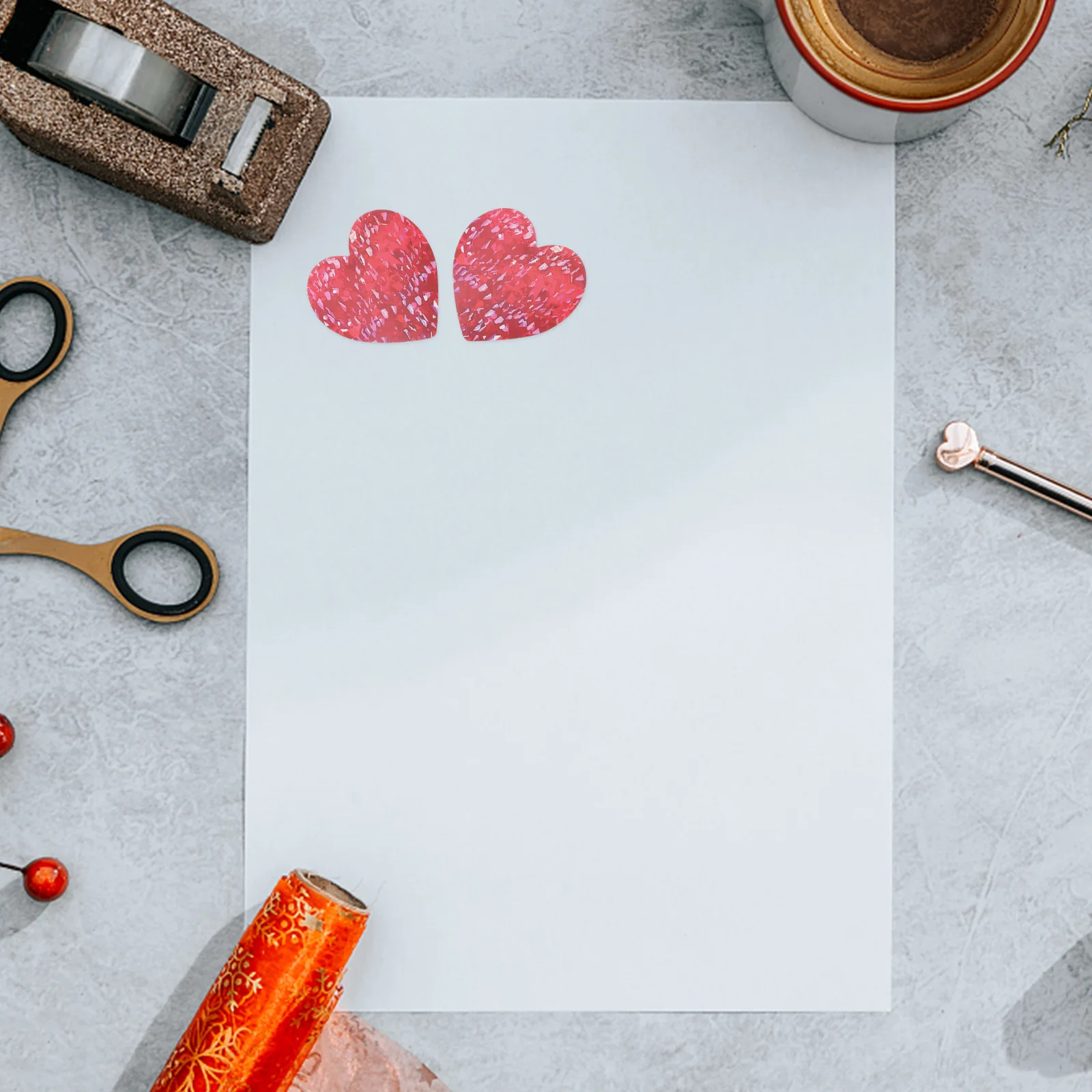 

Heart Shape Packing Stickers Copper Plate Glittering Gift Tags Seal Labels Valentine Craftsmanship Beautiful Atmosphere