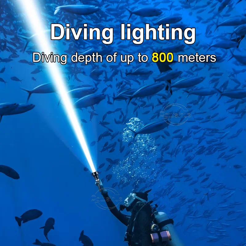 Super Bright LED Diving Flashlight 6500000LM High Power Professional Underwater Torch IPX8 Waterproof Scuba Diving 800M Lantern