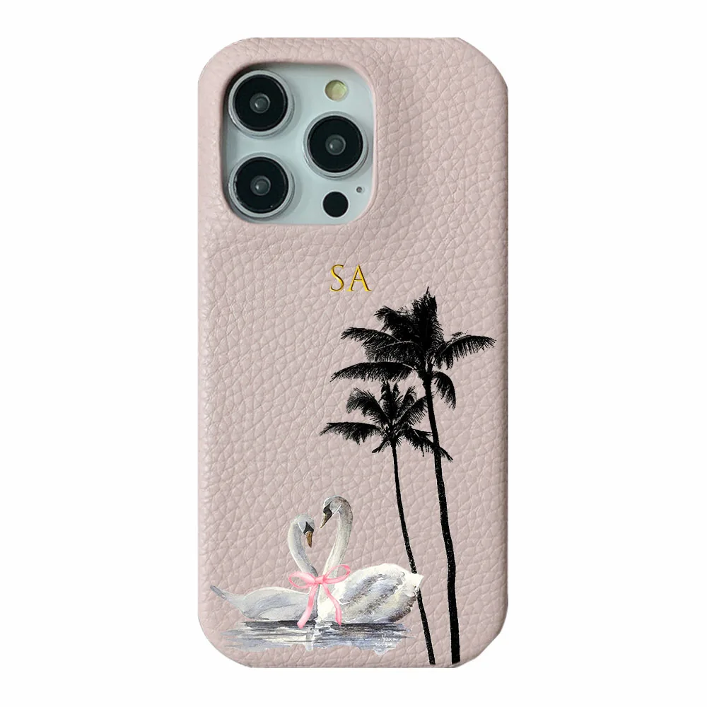 حافظة جلدية بحروف أولية مخصصة لهاتف آيفون 11 12 14 13 15 17Pro Max XS Max XR 16 Plus يغطي القمر والنجوم