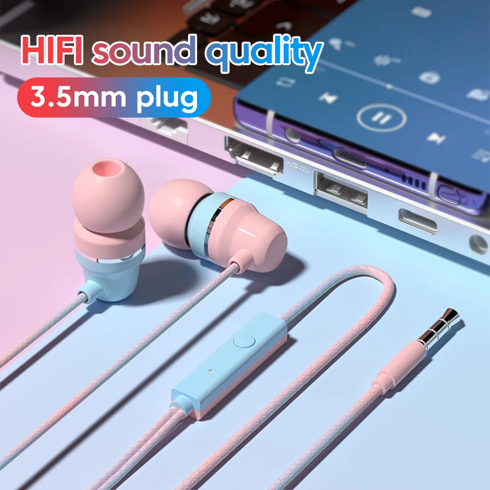 Olaf 3.5Mm In Ear Dual Channel Wired Earphones with Microphone Sound Insulation Noise Reduction Hifi Sound Quality Earphones