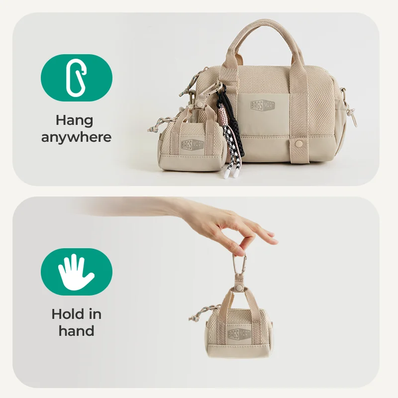 BAGSMART Coin Purse Key Bag with Hook Multi-functional Charger Case Storage Mini Headphone Earphones Bag