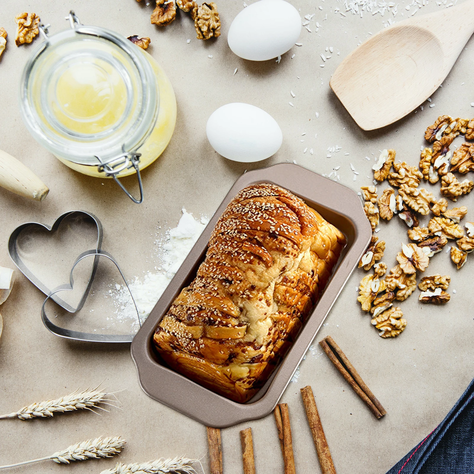 

Deep Baking Pan Carbon Steel Nonstick Heavy Duty Kitchen Bakeware For Oven Cake Bread Rustproof Scratch Resistant Freezer