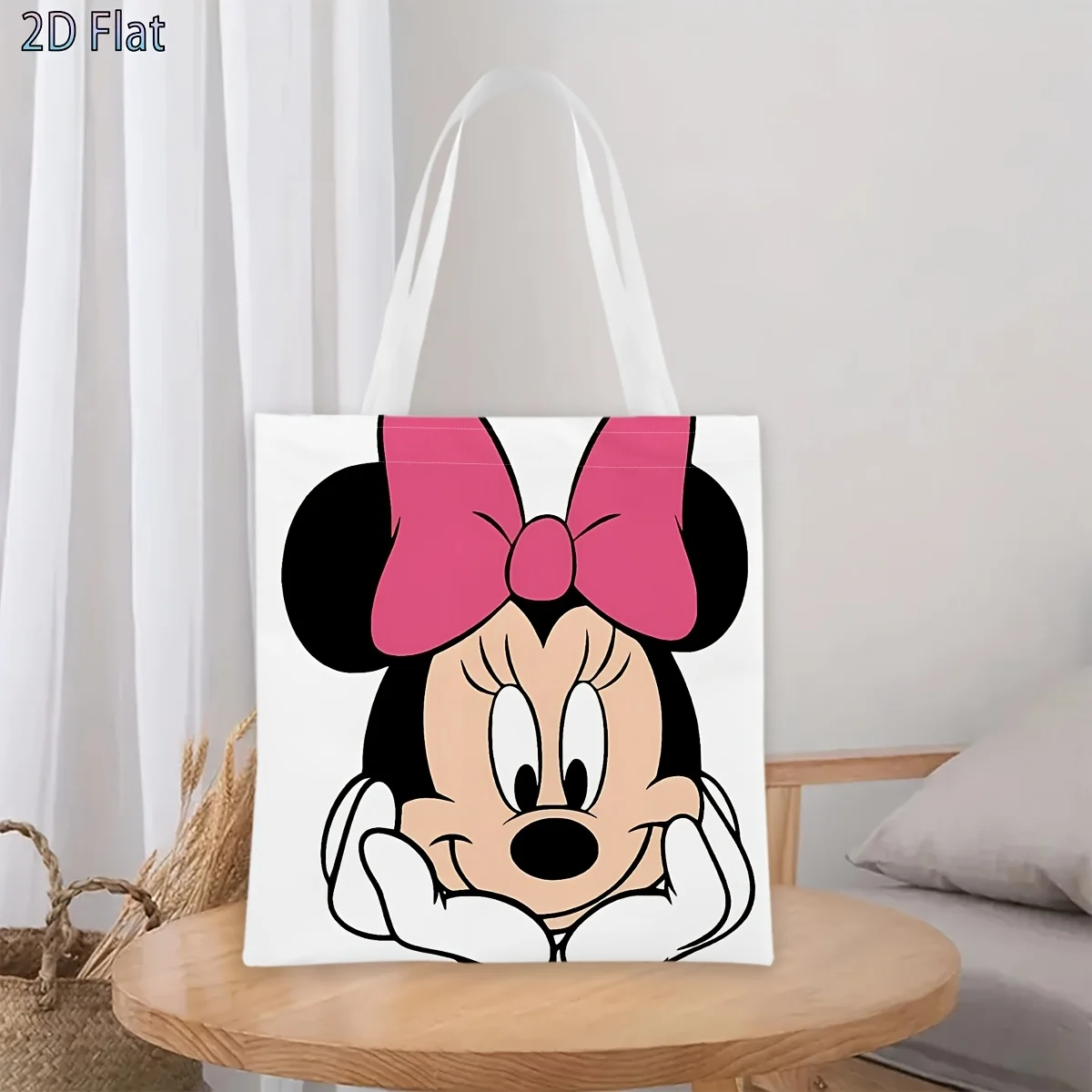 1pc Minnie printed handbag, reusable shopping bag, suitable 