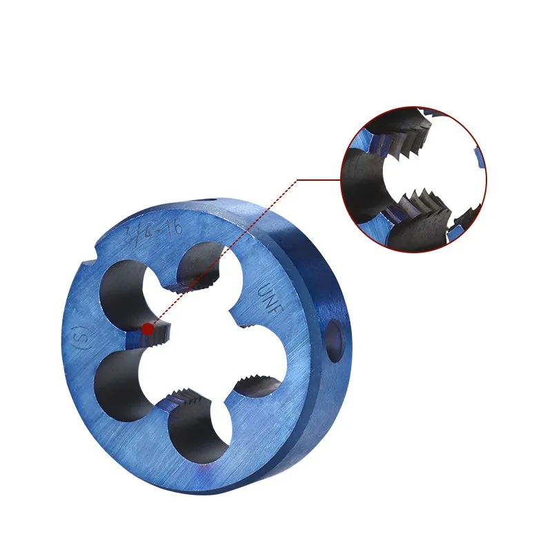 Machine Thread Die UNC/UNF/UNEF/UN/UNS 5/16-18 5/16-20 3/8-16 3/8-20 3/8-27 HSS Nano Blue Coated Die Threading Tools