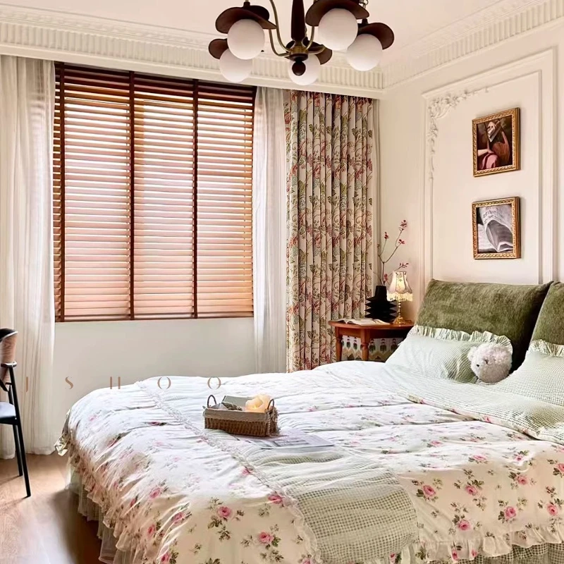 Van Gogh's Impression Retro American High-end Chenille Yarn-dyed Thickened Blackout Curtains for Living Dining Room Bedroom
