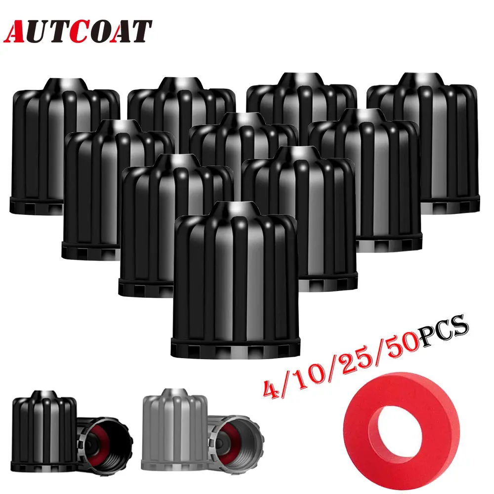 4/10/25/50Pcs Tire Valve Stem Caps, with O Rubber Ring, Universal Tyre Stem Covers for Cars SUVs Bike Bicycle Trucks Motorcycles