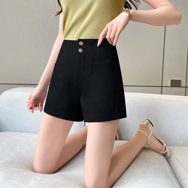 Bla A-Line ort กางเกงผู้หญิงสูงเอวกระชับสัดส่วนฤดูร้อน Faionable Bootcut กางเกง Anti-Light เดินกางเกงสบายๆกางเกง