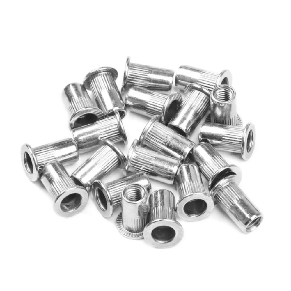 M3-M8 Aluminum Flat Head Thread Blind Rivet Nut Insert Nutsert with Rivet Nut Plier Tools