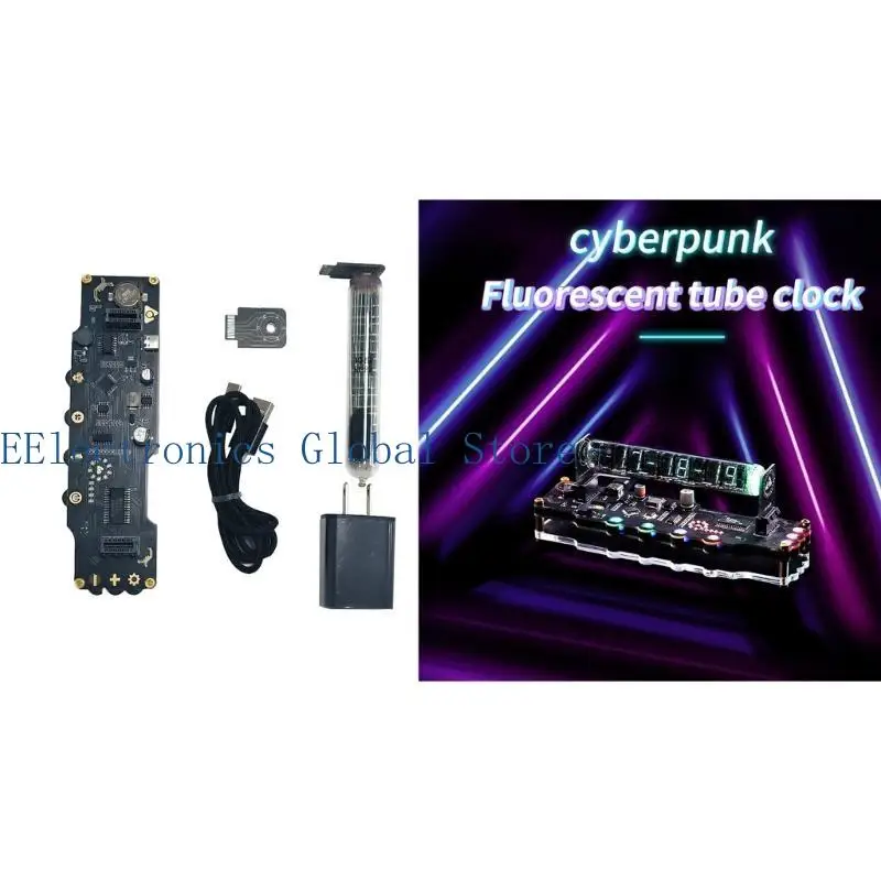 

462B люминесцентная лампа, декор для стола, уникальное украшение для рабочего стола, цифровой дисплей времени и даты, красочные