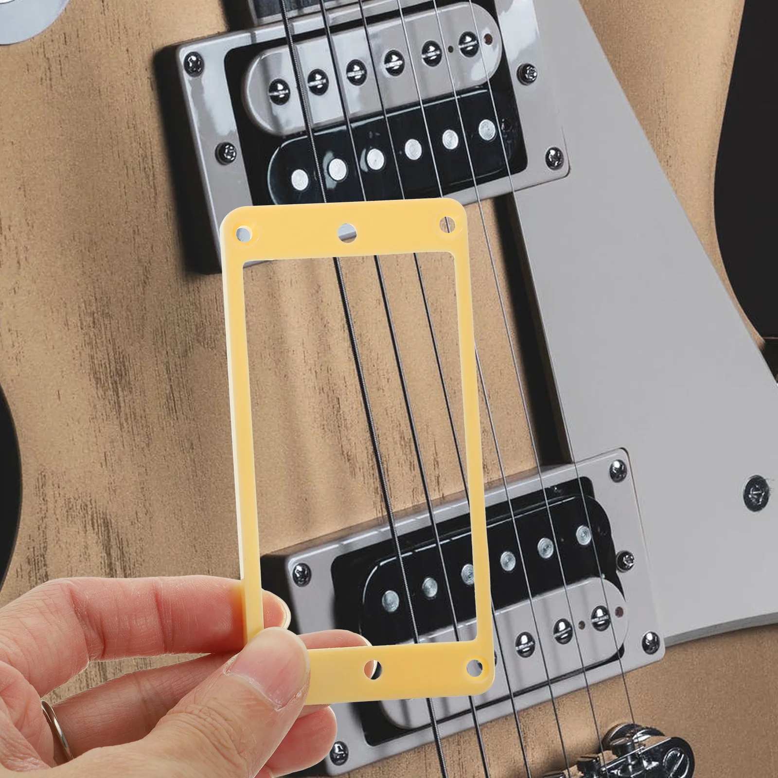 

2pcs Pickup Frames For Electric Guitar Durable Plastic Protective Covers Noise Reduction Design Suitable For Bass Pickup