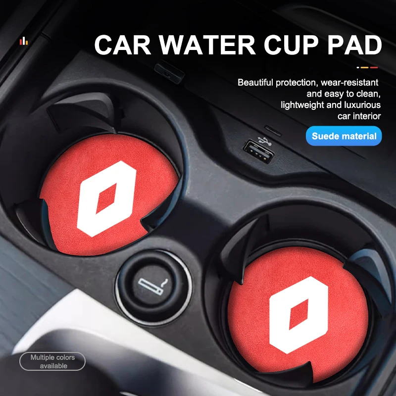 Suede 2pcs Car Coaster Non-slip Mat Water Cup Bottle Holder For Renaul Clio 3 4 Captur Sparco Megane 4 2 3 Trafic Logan