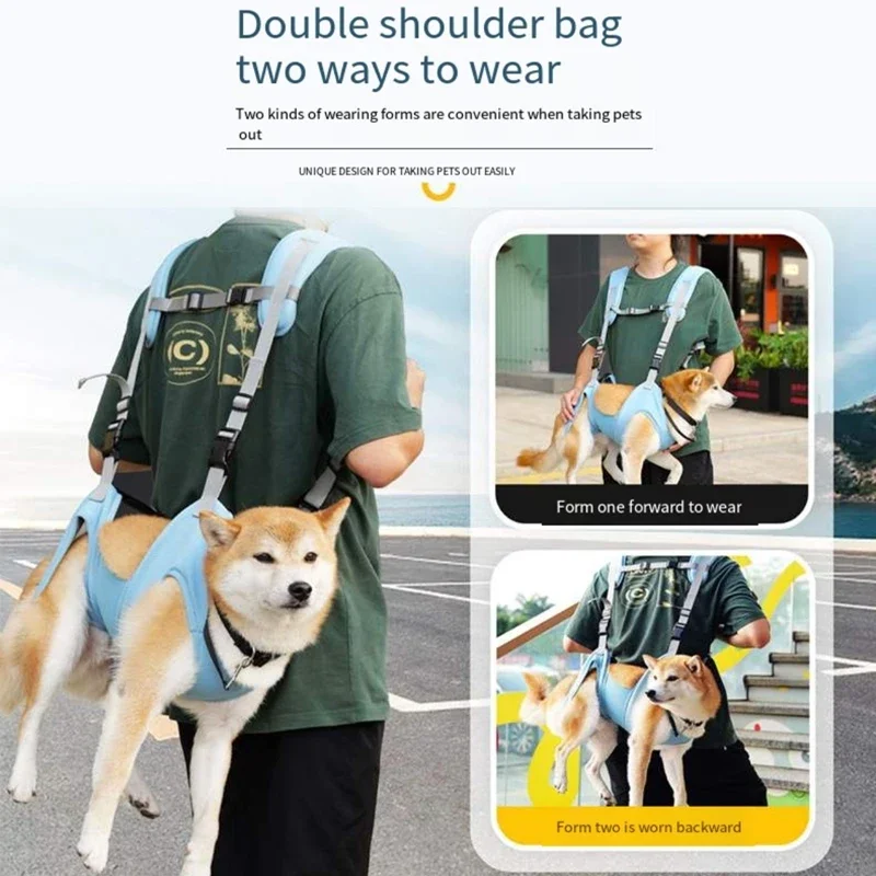 Pet Supplies Dog Duffel Bag Adjustable Long and Short Dog Backpack Summer Mesh Breathable Cat Out Travelling Bag