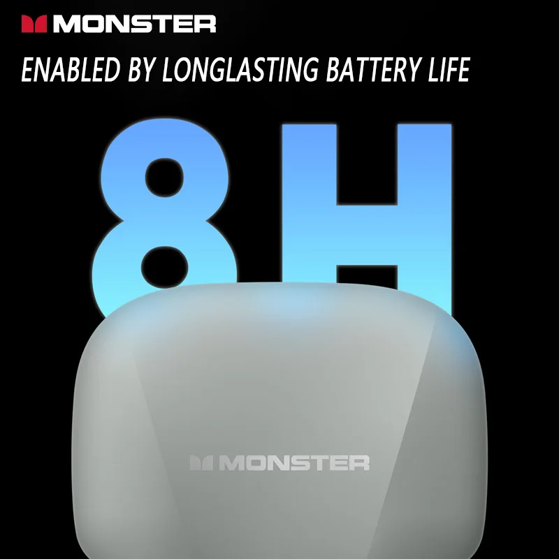 MONSTER T101 سماعة لاسلكية تعمل بالبلوتوث سماعات ذكية للحد من الضوضاء 14 ملم سائق ديناميكي وحدة كبيرة، تصميم مريح #5