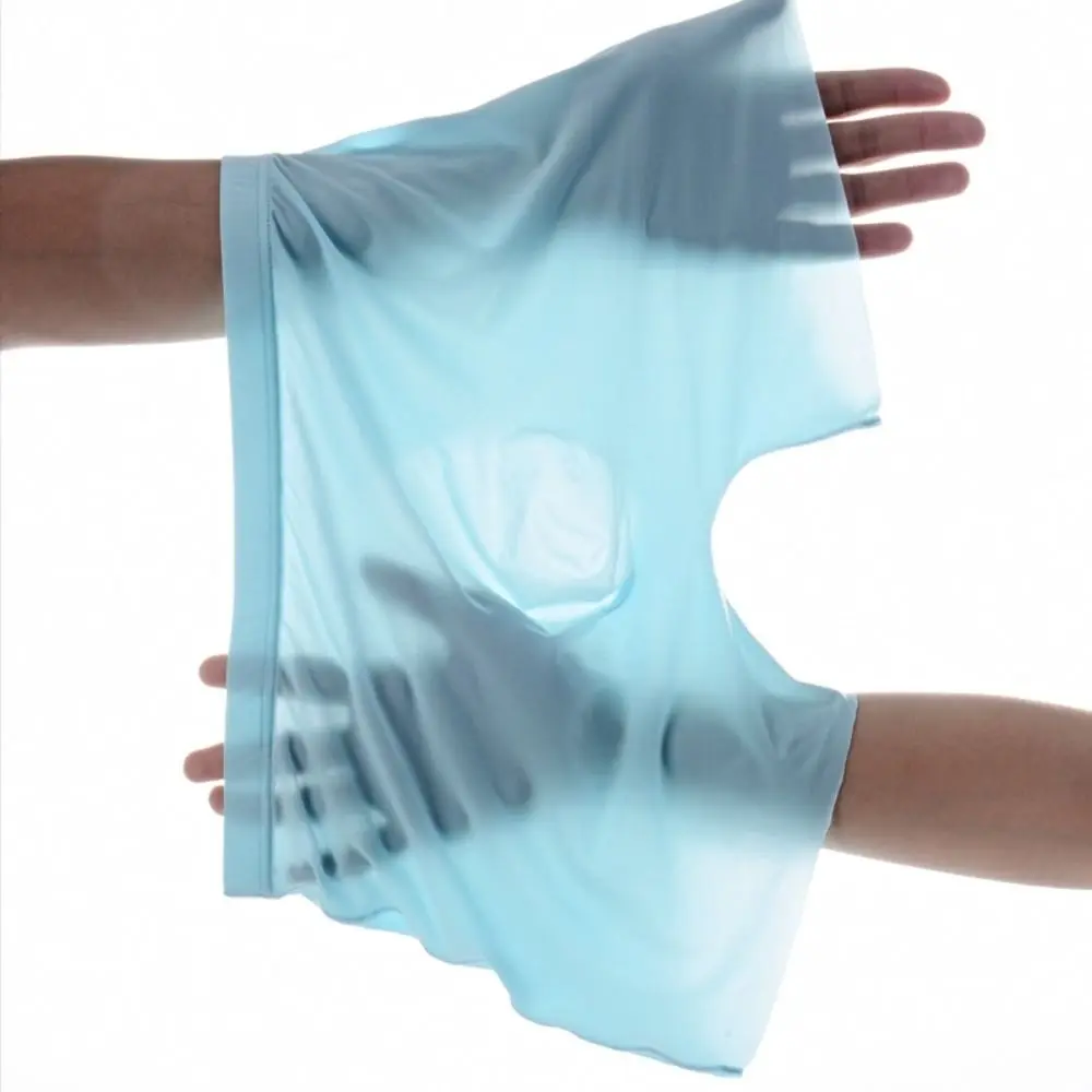 

Однотонные ультратонкие трусы-боксеры из ледяного шелка, бесшовные, дышащие, быстросохнущие, с охлаждающим эффектом, для повседневной носки