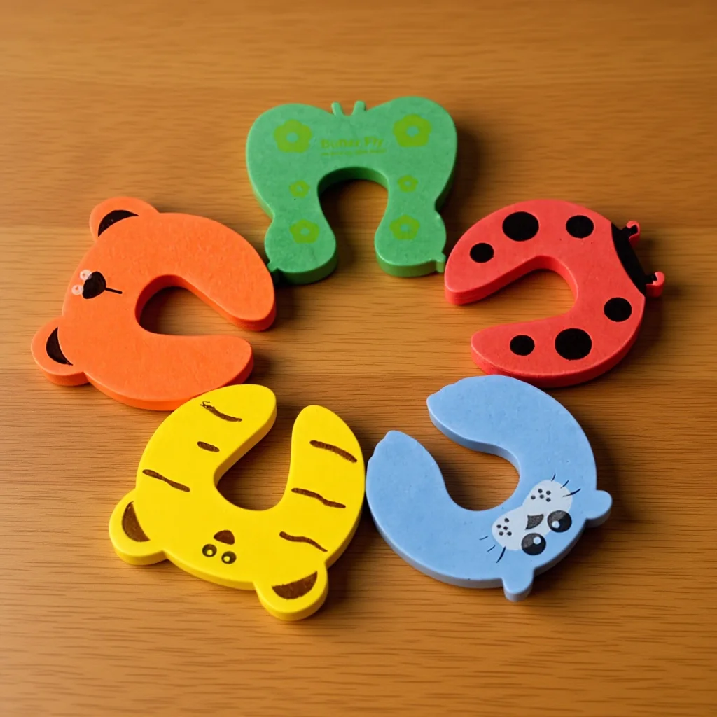 

1Pcs Safety Finger Pinch Door Stopper for Kids Anti-Slam Protection Cartoon Design Door Security Buffer Clipper