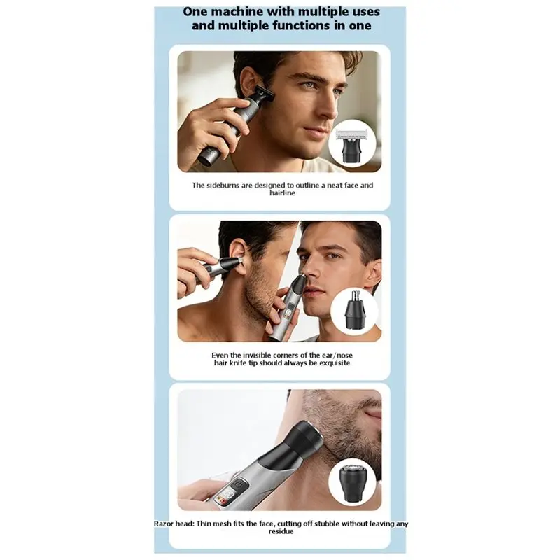 N98R Dual-Sided Blade Body Hair Trimmer For Men With Innovative Perforated Design, Grooming Kit Includes Detachable Magnetic Hea