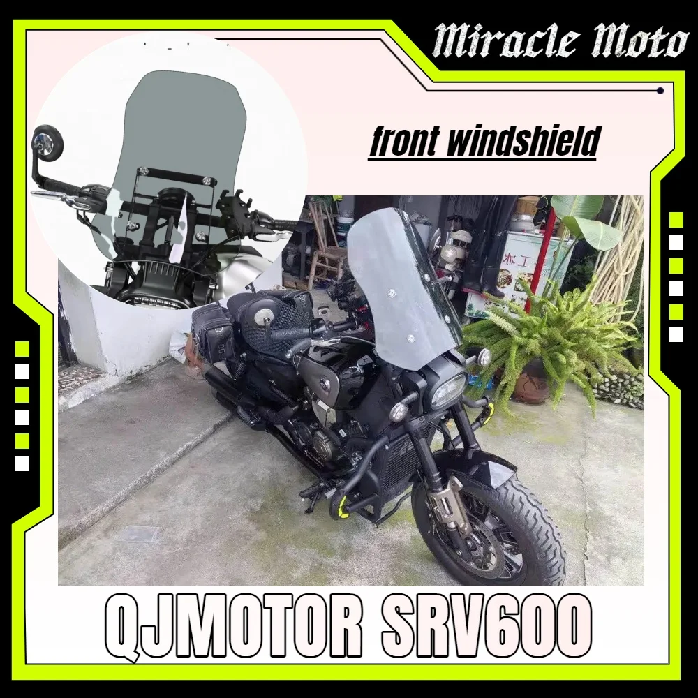 For QJMOTOR SRV 600 windshield with handrail front windshield modified heightened windshield rain shield deflector accessories