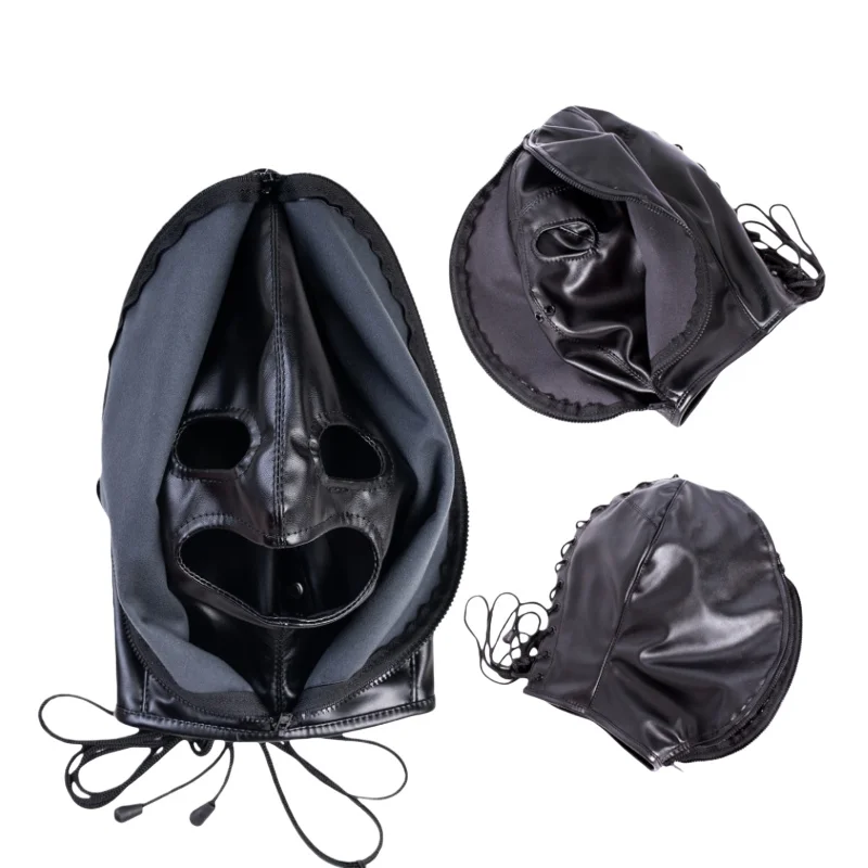 Exotic Immersive Couple Costume with Two Layer Leather Hood Mask for  Couple Mysterious Aesthetic Adult Role Play Sex Toys Kits
