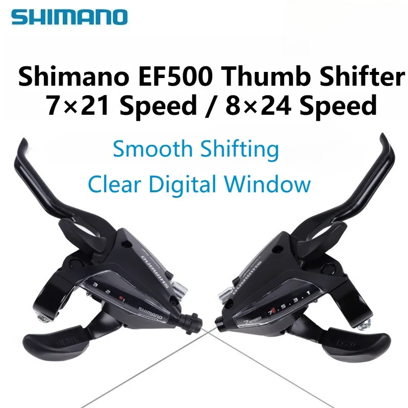 SHIMANO ALTUS ST-EF500 Juego de palancas de cambios para bicicleta de montaña de 3 velocidades izquierda y 7/8 velocidades derecha con pantalla de engranaje transparente Abrazadera liviana de 22,2 mm