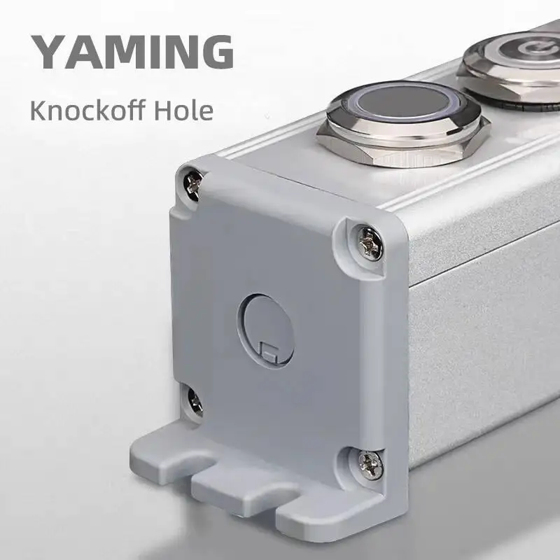 16/19/22mm ze stopu Aluminium ze stopu Aluminium pudełko ochronne dla metalowy przełącznik wciskany IP67 wodoodporny przemysłowy 12/3/4/5 otwory jeden rząd