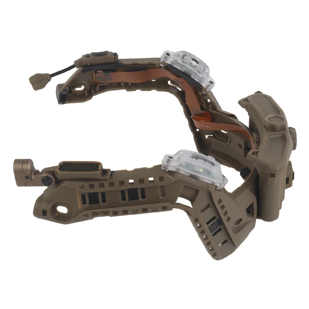 Ensemble d'équipement modulaire pour casque tactique rapide, avec Rail ARC intégré, boîtier de batterie, lumière IR, lampe de poche LED, Double feu de signalisation