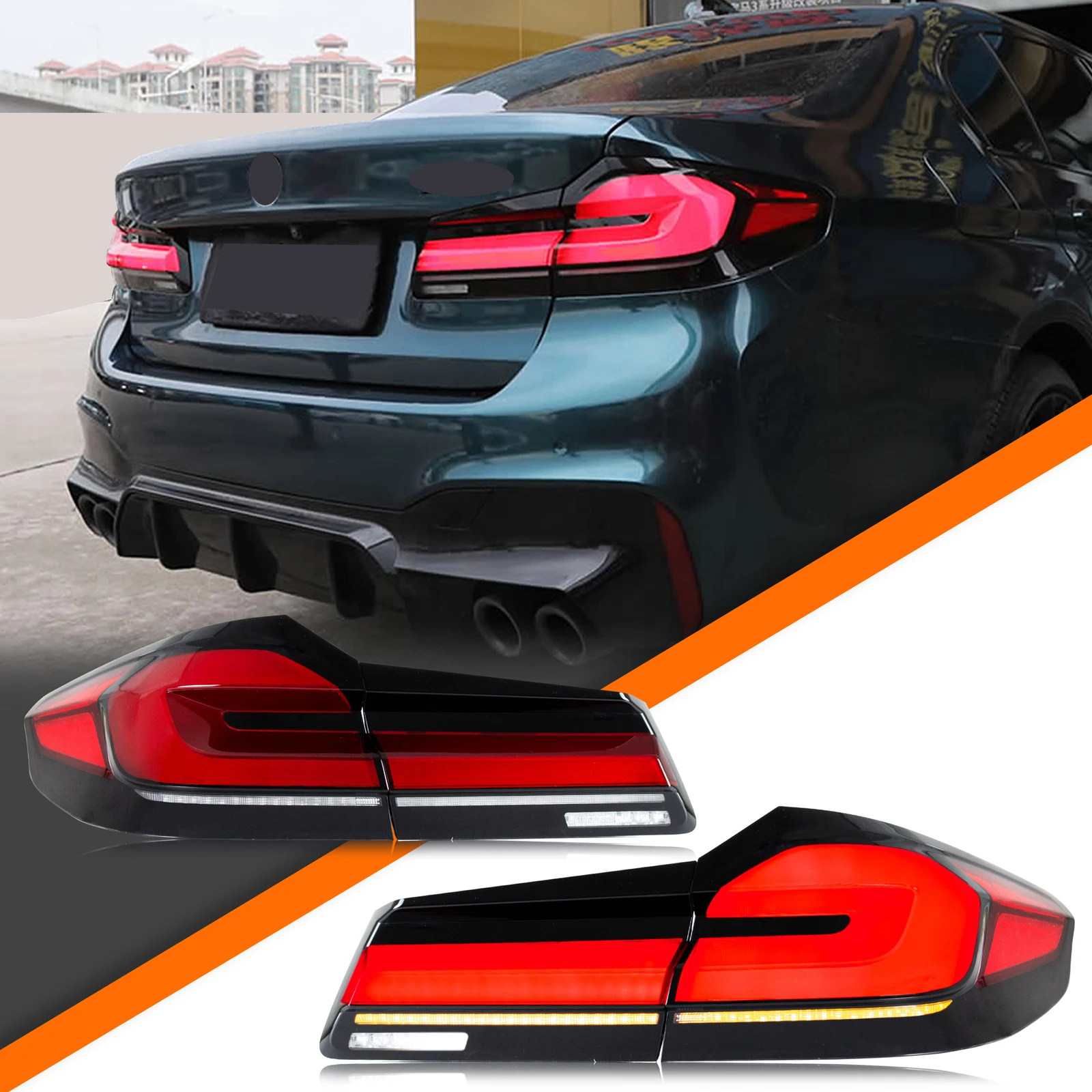 

Светодиодные задние фонари LCI для BMW 5 серии G30 F90 M5 520 530 540 550 2017-2020, задние фонари последовательного указателя поворота в сборе