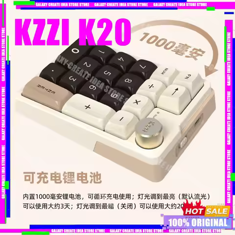 New Kzzi K20 Mini Keypad Bluetooth Wireless Three Mode Mechanical Keyboard Office E-sports Gaming Gamer Low Delay Custom Numpad