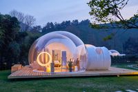Three Transparent Inflatable Bubble Tent Spherical Clear House Garden Cabin Lodge Starry Sky  Dome With Free Blower