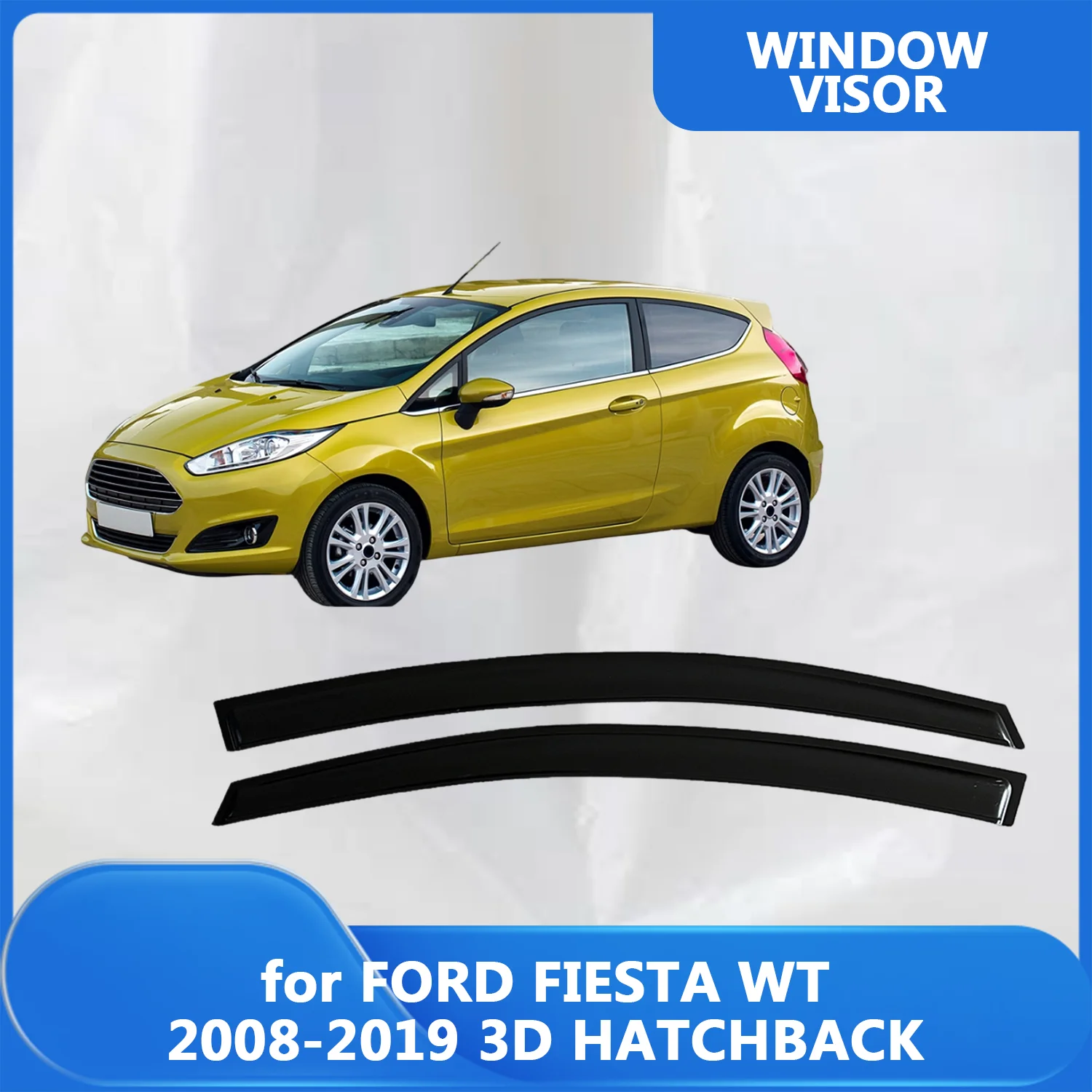 

Window Visor for FORD FIESTA WT 2008 2009 2010 2011-2019 3D HATCHBACK Wind Deflectors Rain Guards Door Visor Vent Shades Rain