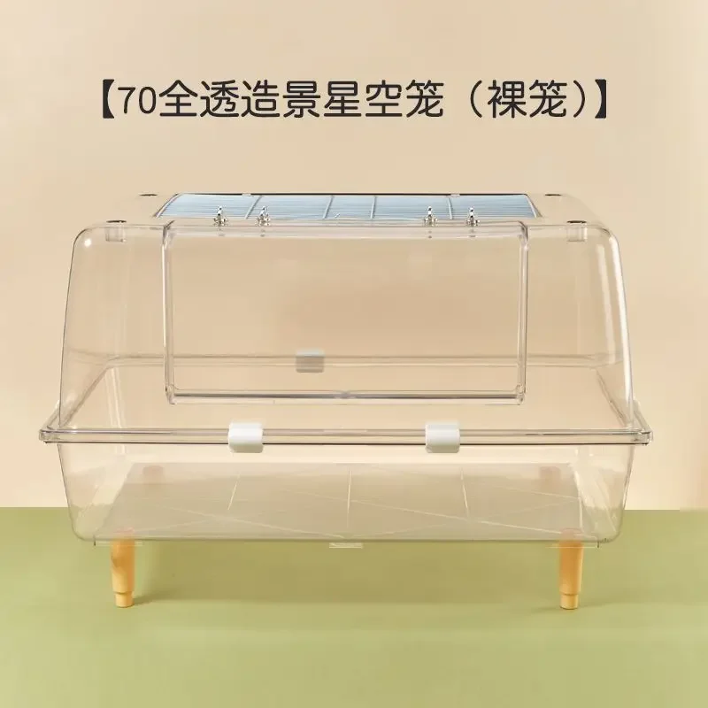 Hamster Cage-Acrylic Pet House with Viewing Window Crystal Clear Hamster Habitat for Dwarf Hamsters, Ventilated Transparent Cage view 6