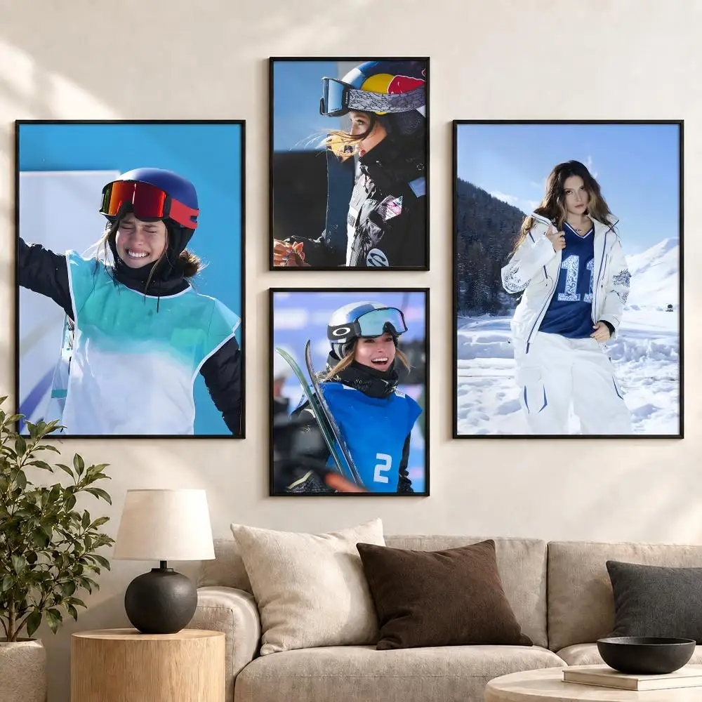 Eileen Feng Gu Freestyle Ski Champion Winter Sports Poster Aesthetic Art Print for Bedroom & Living Room Decor, Unframed