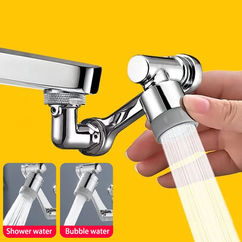 1080° Rotatable Extension Faucet Sprayer Head Water Tap Nozzle Universal Bathroom Tap Extend Adapter Aerator 2 Spray Modes